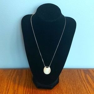Sterling silver chain and beautiful and unique mother of pearl pendant